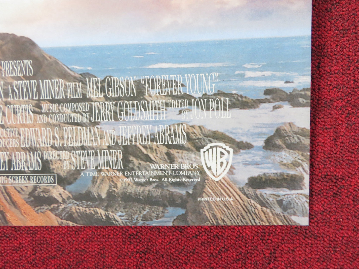 FOREVER YOUNG - B FOLDED US ONE SHEET POSTER MEL GIBSON JAMIE LEE CURTIS 1992 Rendezvous Cinema Movie posters