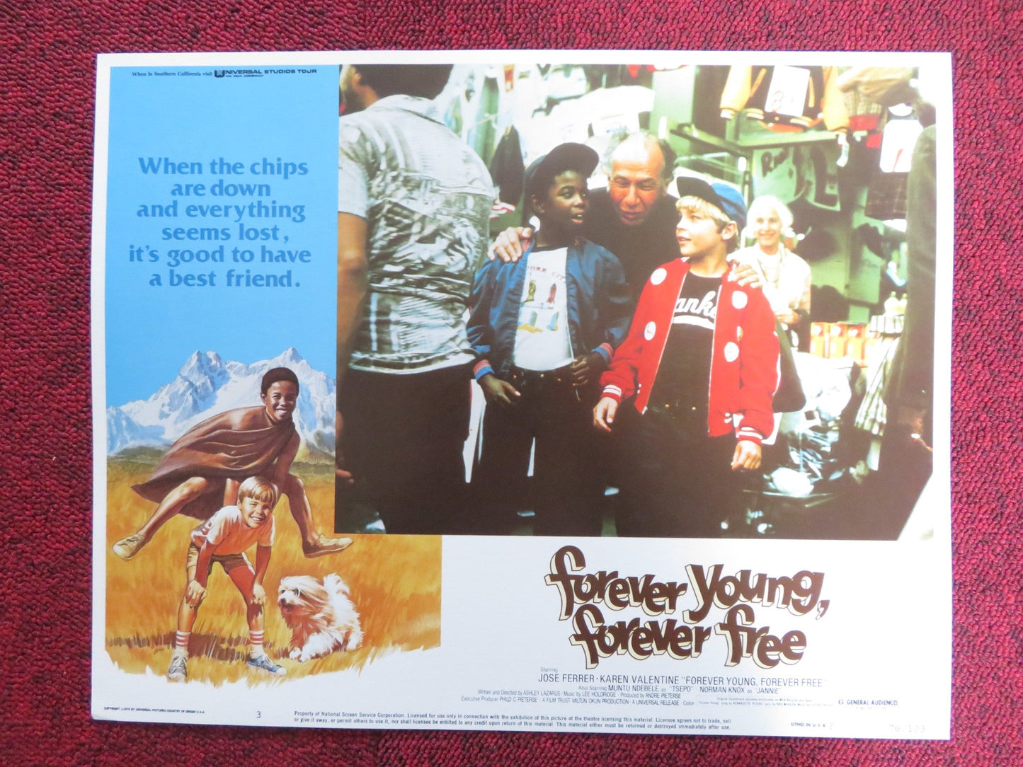 FOREVER YOUNG, FOREVER FREE US LOBBY CARD FULL SET JOSE FERRER 1976 Rendezvous Cinema Movie posters