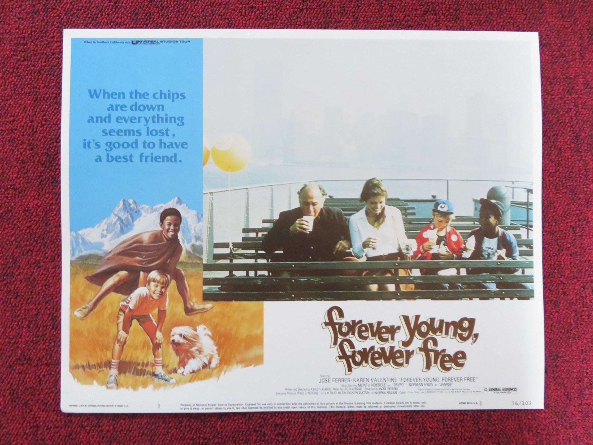 FOREVER YOUNG, FOREVER FREE US LOBBY CARD FULL SET JOSE FERRER 1976 Rendezvous Cinema Movie posters