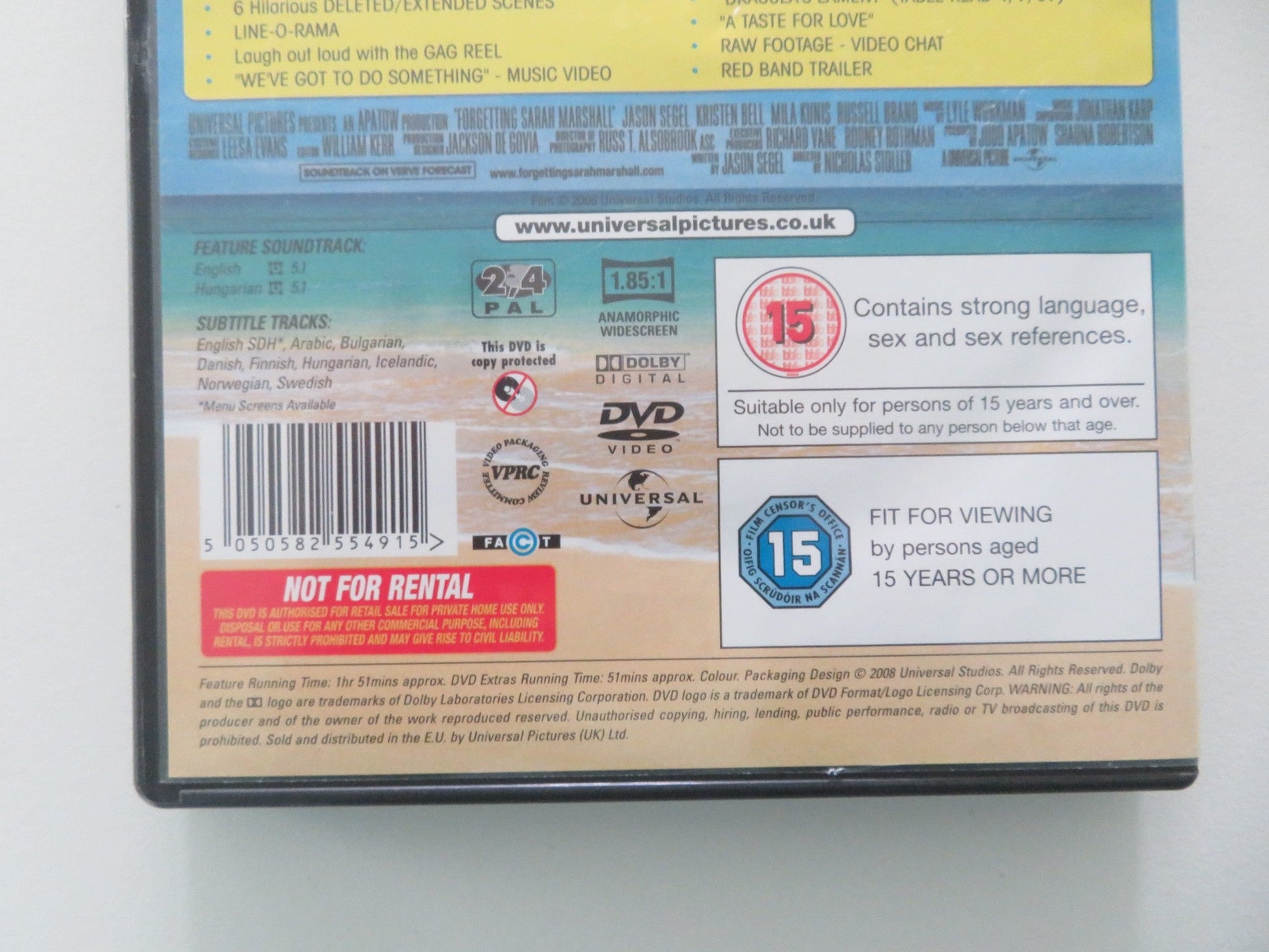 Forgetting Sarah Marshall (DVD) Jason Segel Kristen Bell 2008 Region 2, 4 Movie posters