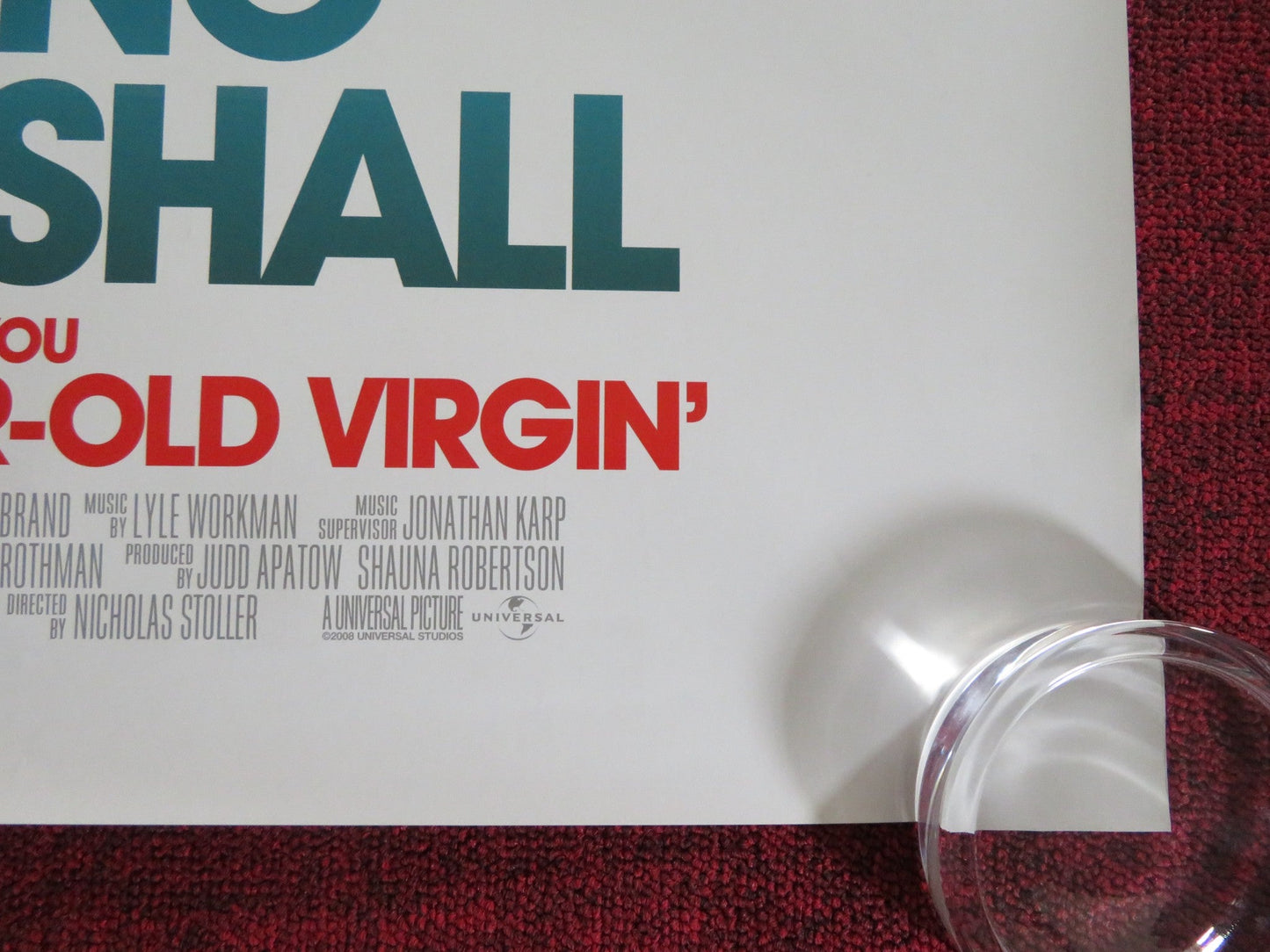 FORGETTING SARAH MARSHALL US ONE SHEET ROLLED POSTER R. BRAND JASON SEGEL 2008 Rendezvous Cinema Movie posters