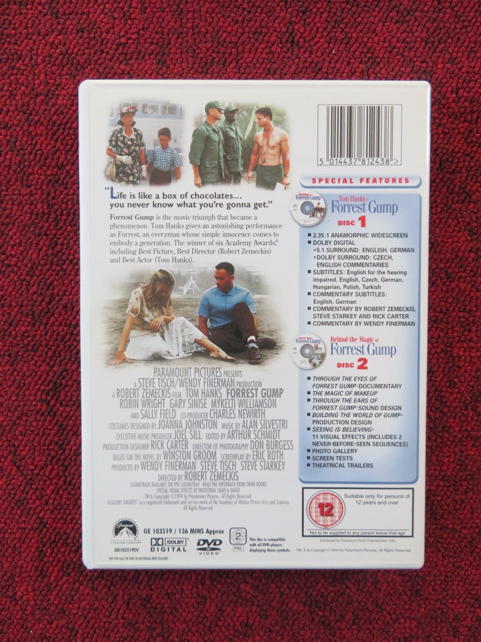 FORREST GUMP - SPECIAL COLLECTOR'S EDITION (DVD) TOM HANKS 1994 REGION 2 Rendezvous Cinema Movie posters