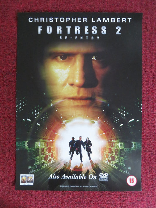 FORTRESS 2: RE - ENTRY VHS POSTER POSTER CHRISTOPHER LAMBERT A. OSTROGOVICH 2000 Rendezvous Cinema Movie posters