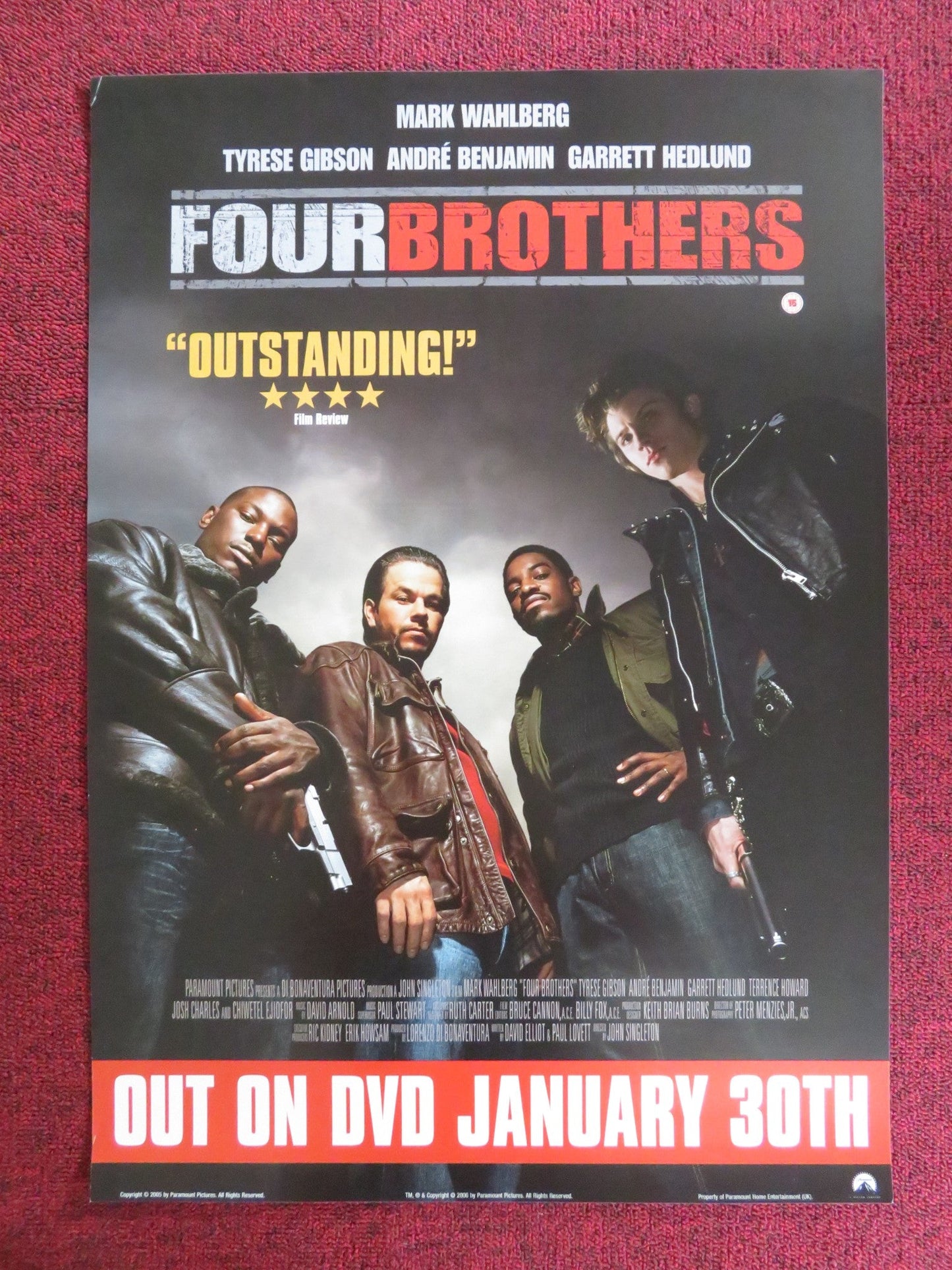 FOUR BROTHERS DVD POSTER MARK WAHLBERG TYRESE GIBSON 2005 Rendezvous Cinema Movie posters