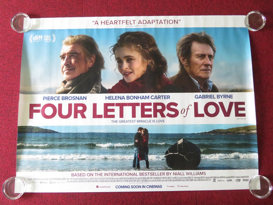 FOUR LETTERS OF LOVE UK QUAD ROLLED POSTER PIERCE BROSNAN H. BONHAM CARTER 2024 Movie posters