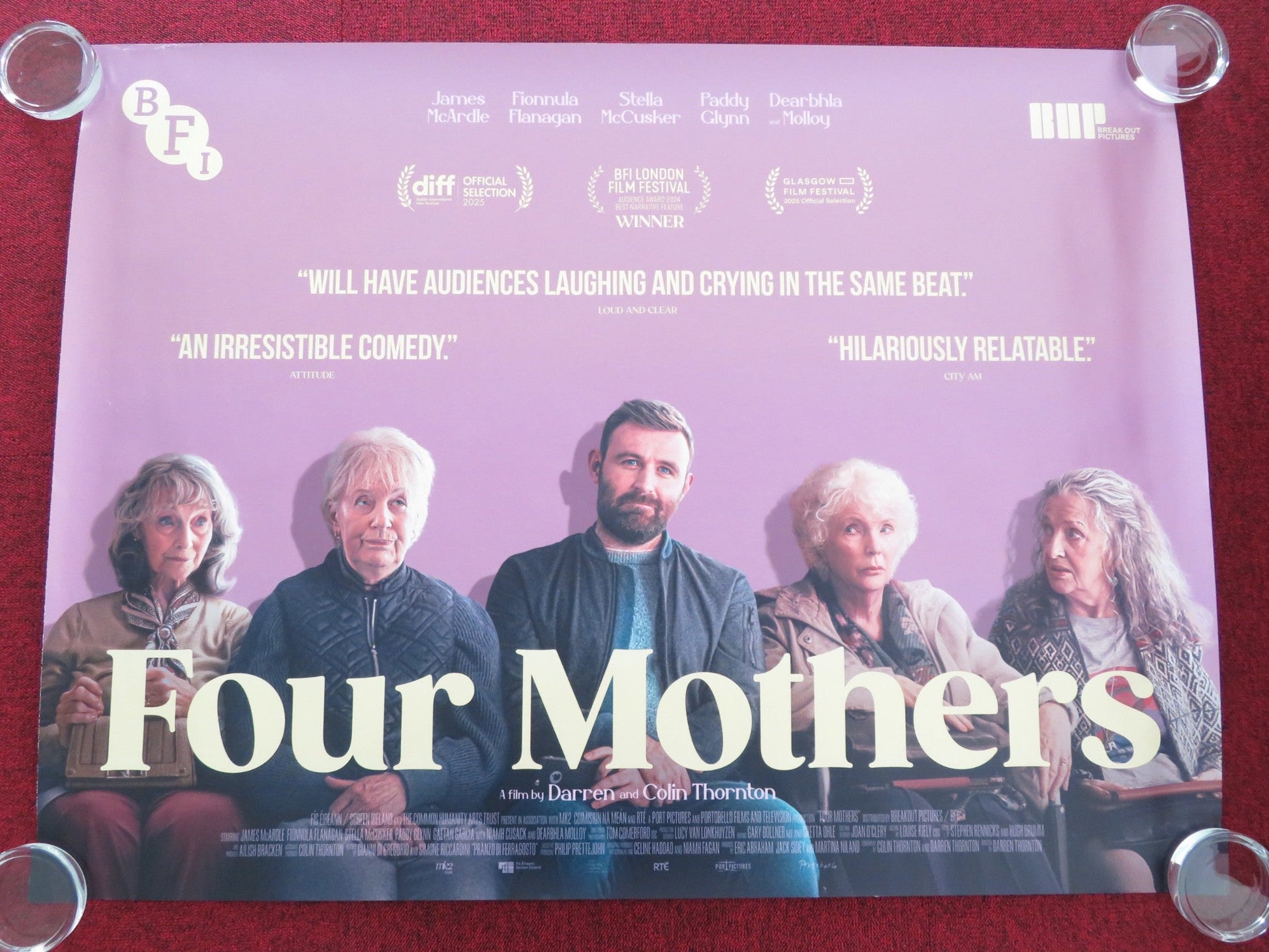 FOUR MOTHERS UK QUAD ROLLED POSTER JAMES MCARDLE FIONNULA FLANAGAN 2024 Movie posters