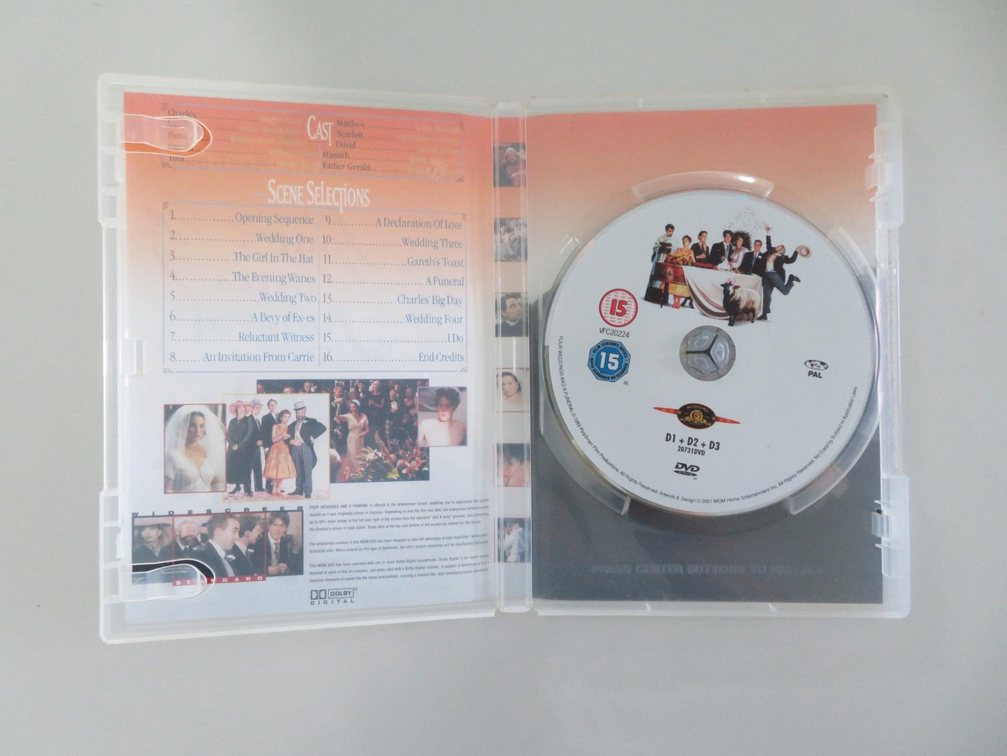 FOUR WEDDINGS AND A FUNERAL (DVD) HUGH GRANT ANDIE MACDOWELL 1994 REGION 2 Movie posters