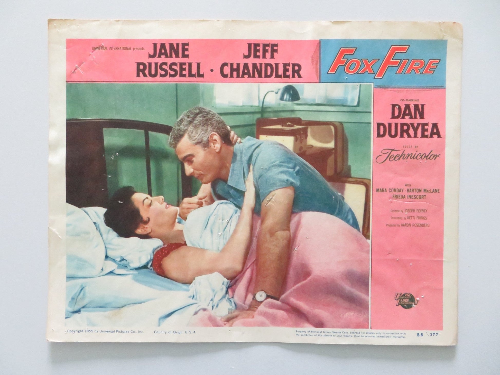FOX FIRE - #2 US LOBBY CARD JANE RUSSELL JEFF CHANDLER DAN DURYEA 1955 Rendezvous Cinema Movie posters