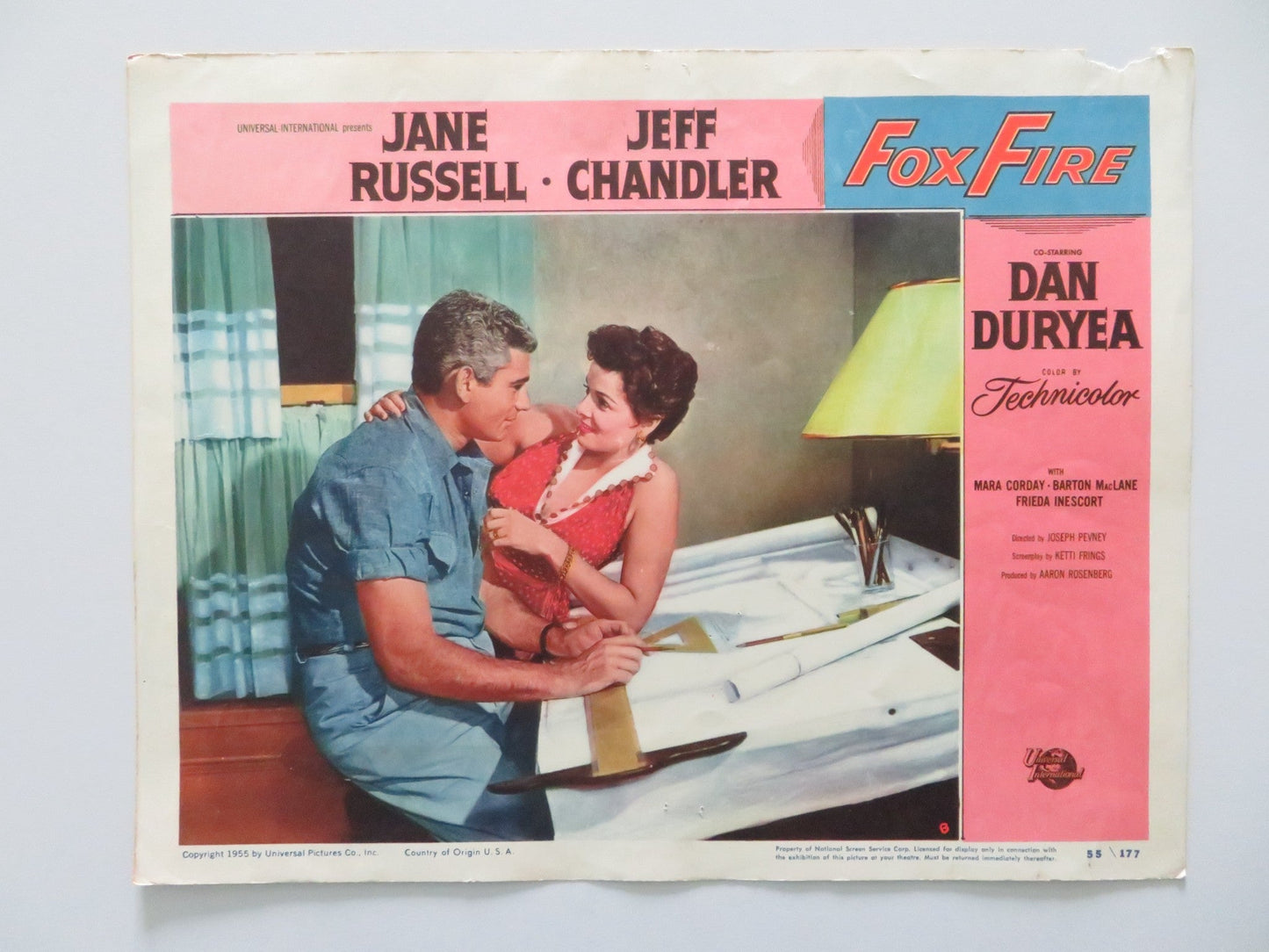 FOX FIRE - #8 US LOBBY CARD JANE RUSSELL JEFF CHANDLER DAN DURYEA 1955 Rendezvous Cinema Movie posters
