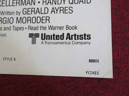 FOXES - STYLE B FOLDED US ONE SHEET POSTER JODIE FOSTER SCOTT BAIO 1980 Rendezvous Cinema Movie posters