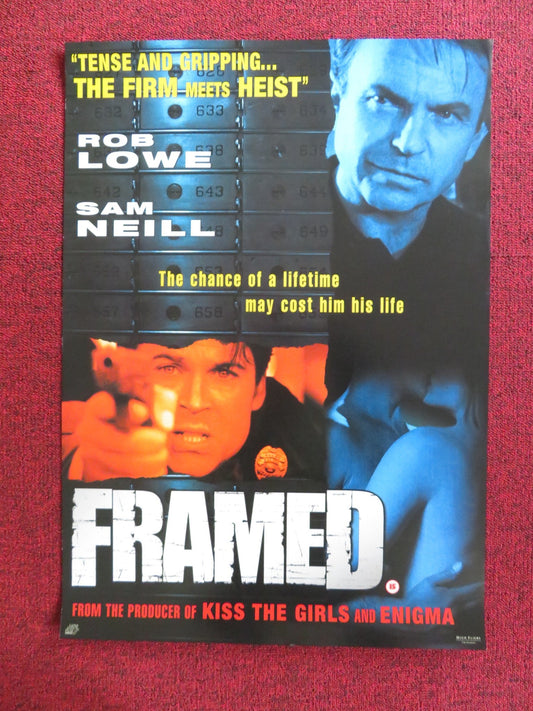 FRAMED VHS VIDEO POSTER ROB LOWE SAM NEILL 2002 Rendezvous Cinema Movie posters
