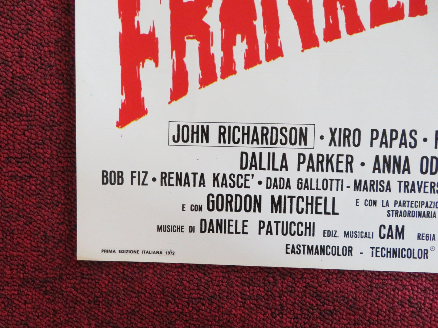 FRANKENSTEIN '80 - D ITALIAN FOTOBUSTA POSTER JOHN RICHARDSON XIRO PAPAS 1972 Rendezvous Cinema Movie posters