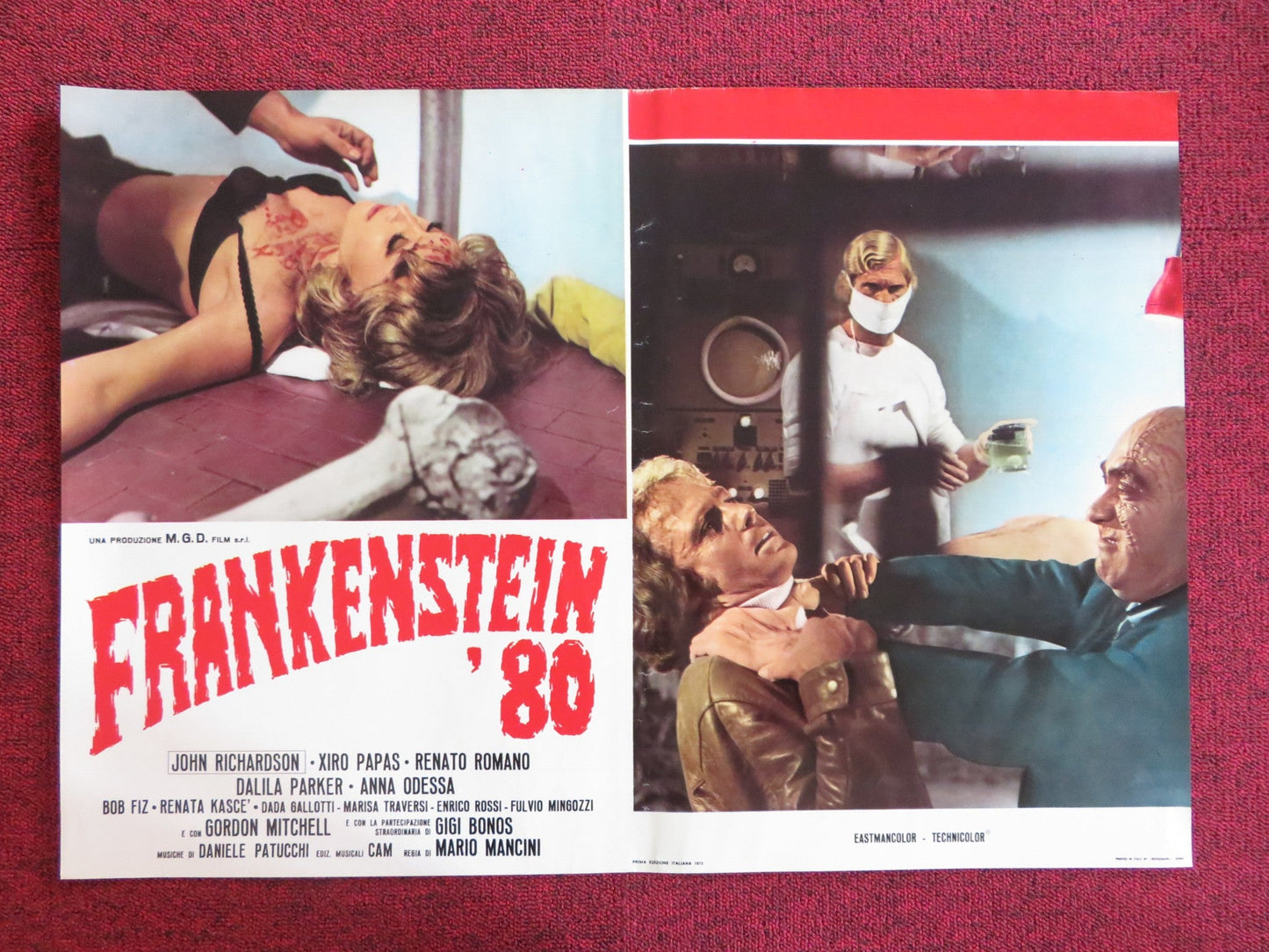 FRANKENSTEIN '80 - G ITALIAN FOTOBUSTA POSTER JOHN RICHARDSON XIRO PAPAS 1972 Rendezvous Cinema Movie posters