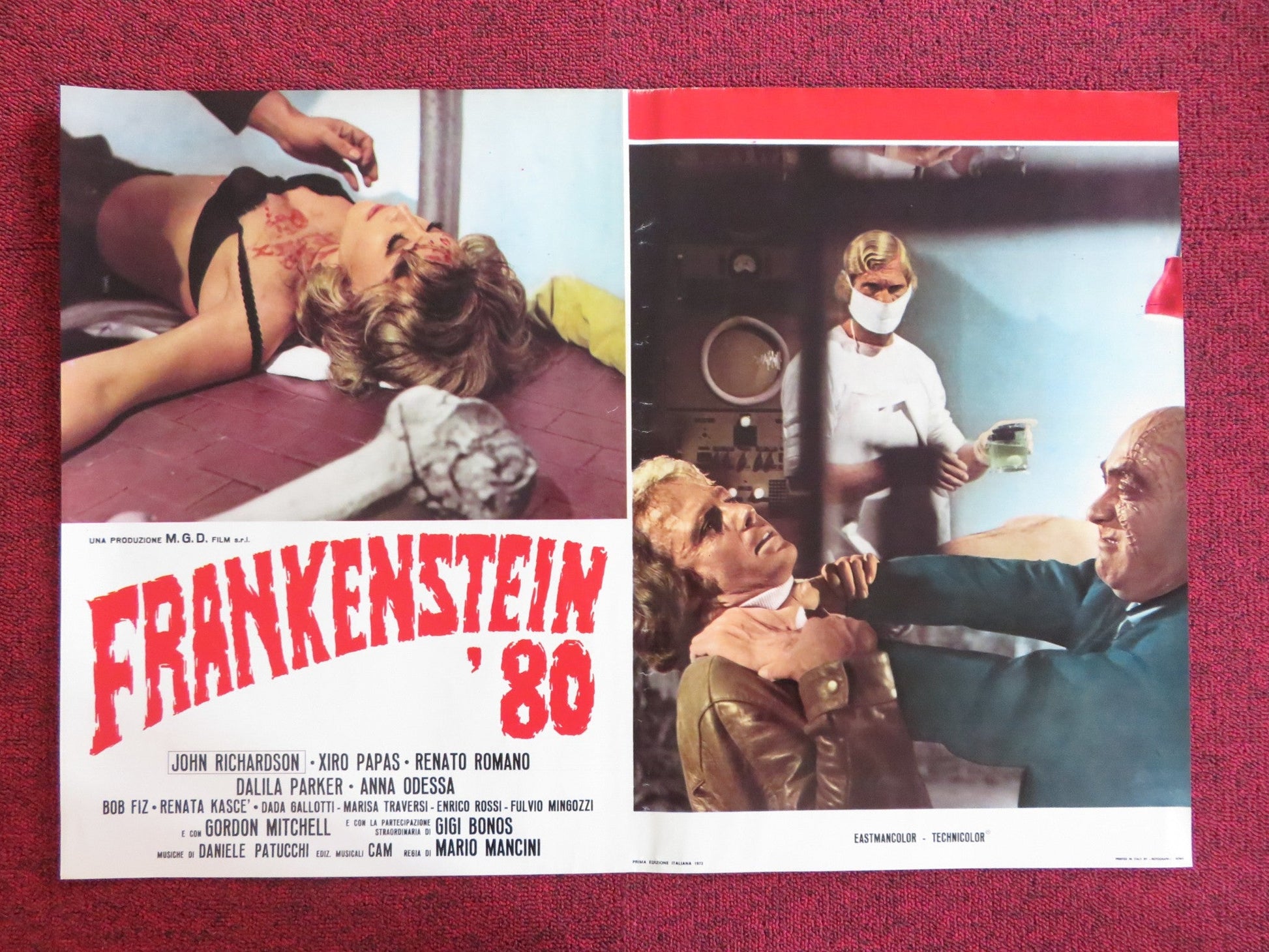 FRANKENSTEIN '80 - G ITALIAN FOTOBUSTA POSTER JOHN RICHARDSON XIRO PAPAS 1972 Rendezvous Cinema Movie posters