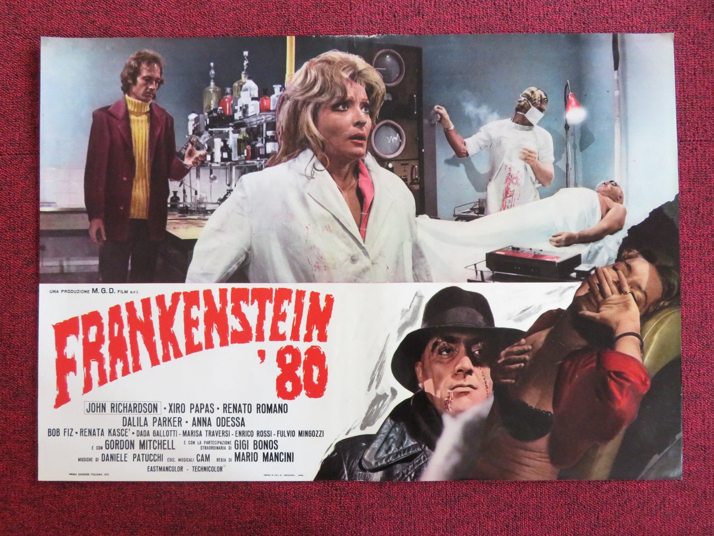 FRANKENSTEIN '80 - H ITALIAN FOTOBUSTA POSTER JOHN RICHARDSON XIRO PAPAS 1972 Rendezvous Cinema Movie posters