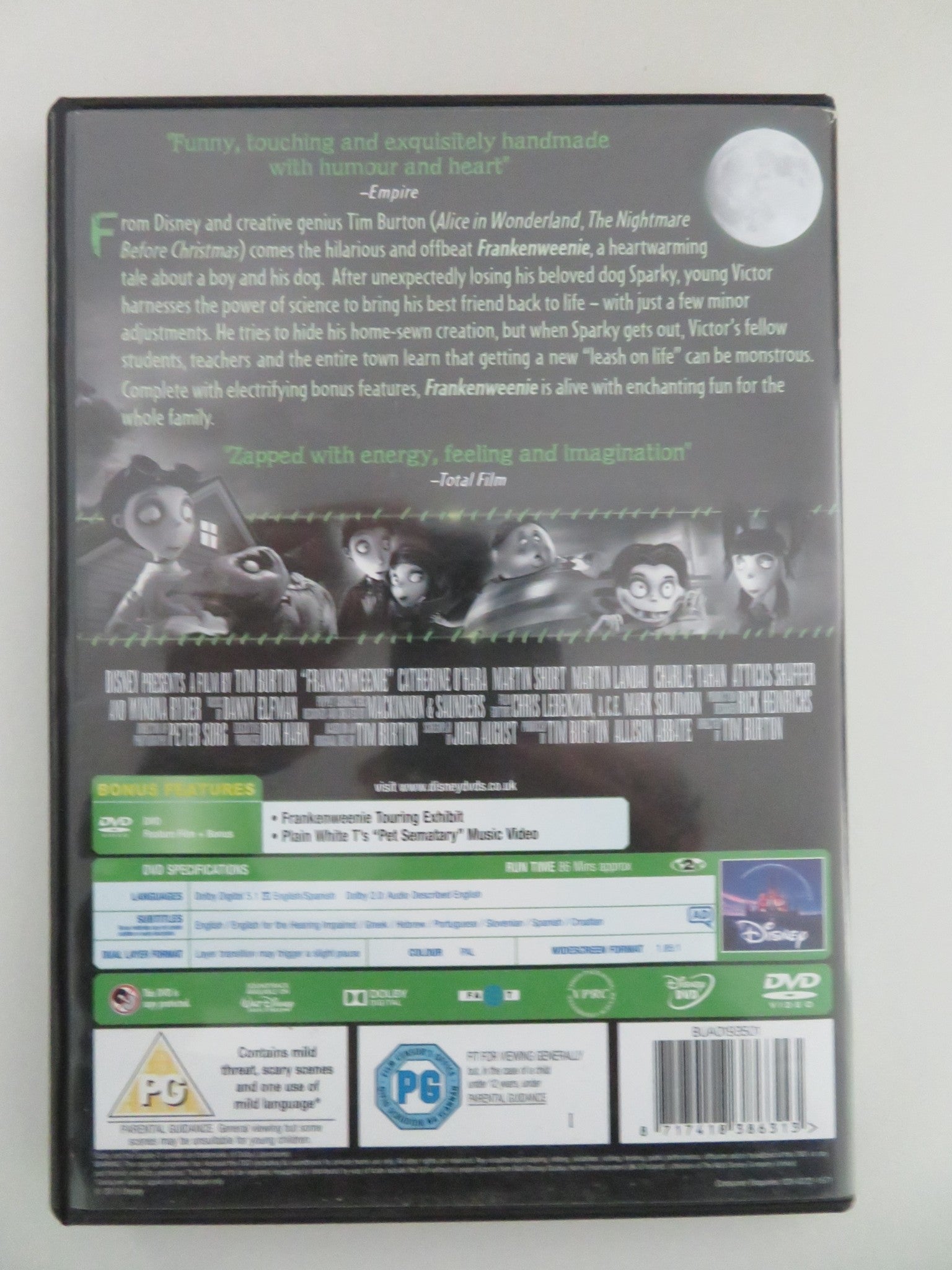 FRANKENWEENIE (DVD) CATHERINE O'HARA MARTIN SHORT 2012 REGION 2 Movie posters