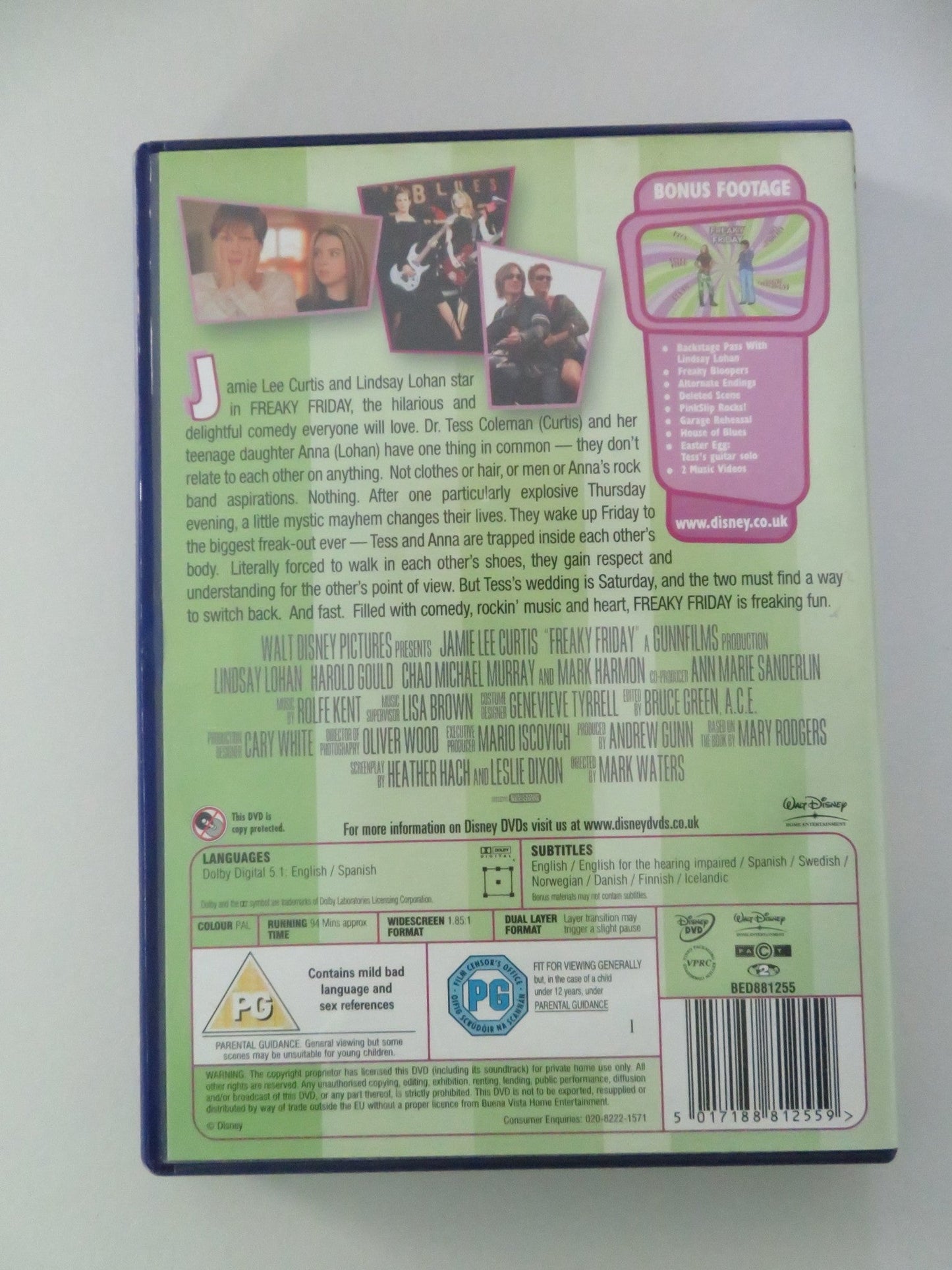 FREAKY FRIDAY (DVD) DISNEY JAMIE LEE CURTIS LINDSAY LOHAN 2003 REGION 2 Movie posters