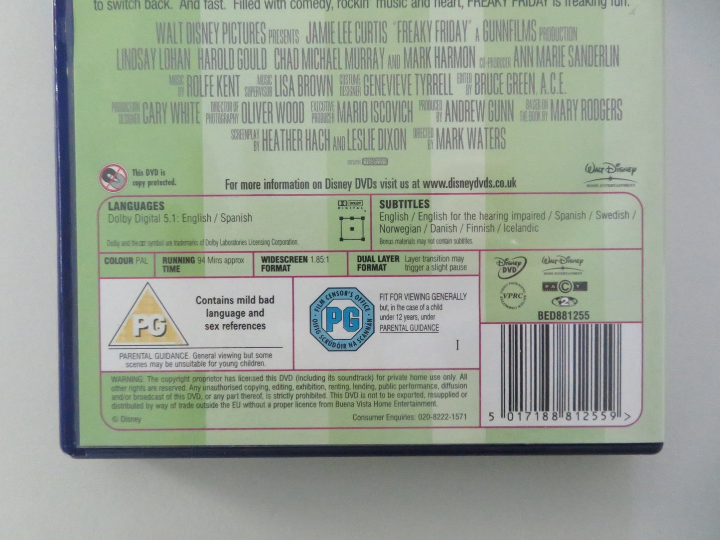 FREAKY FRIDAY (DVD) DISNEY JAMIE LEE CURTIS LINDSAY LOHAN 2003 REGION 2 Movie posters