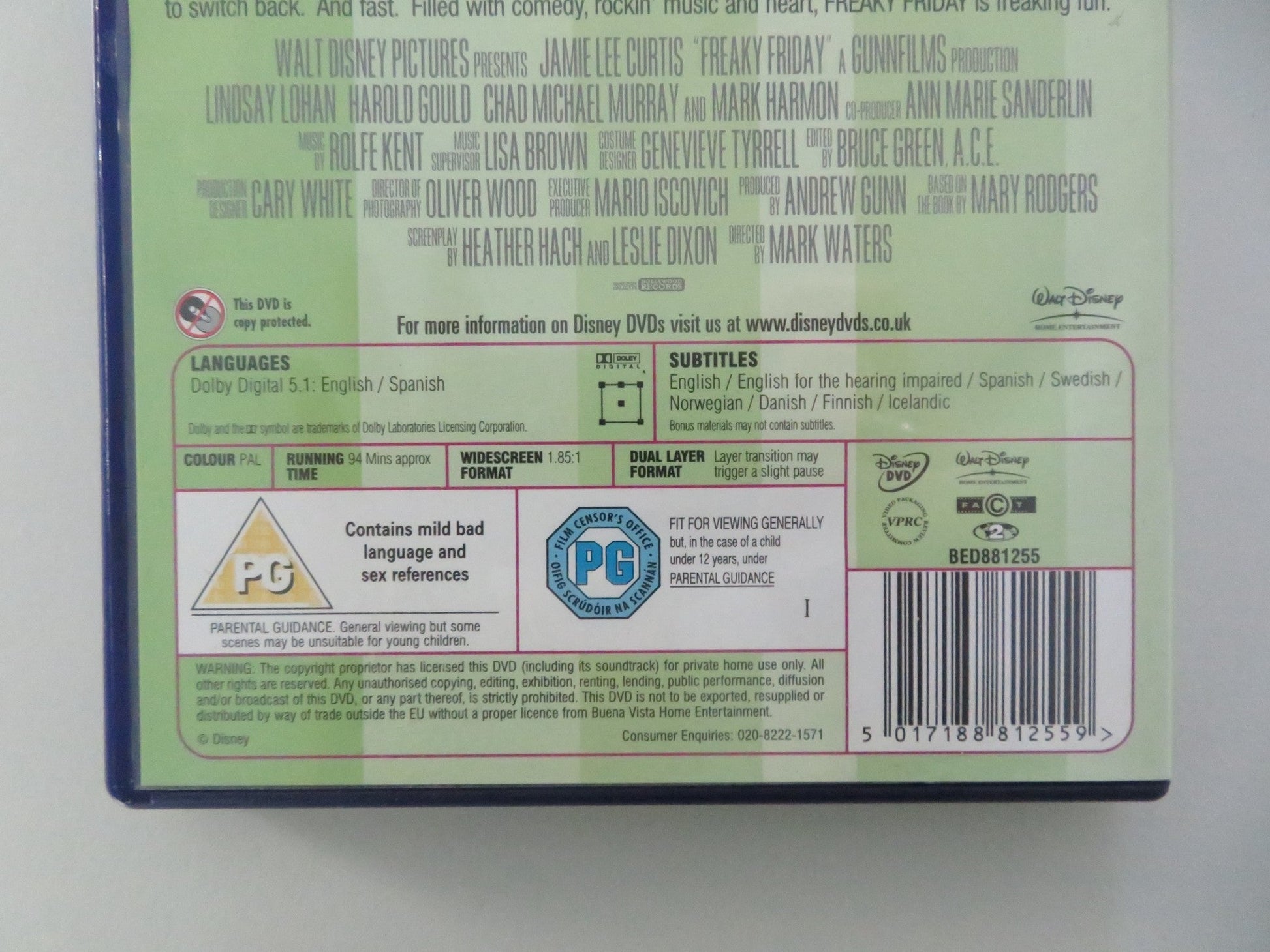 FREAKY FRIDAY (DVD) DISNEY JAMIE LEE CURTIS LINDSAY LOHAN 2003 REGION 2 Movie posters