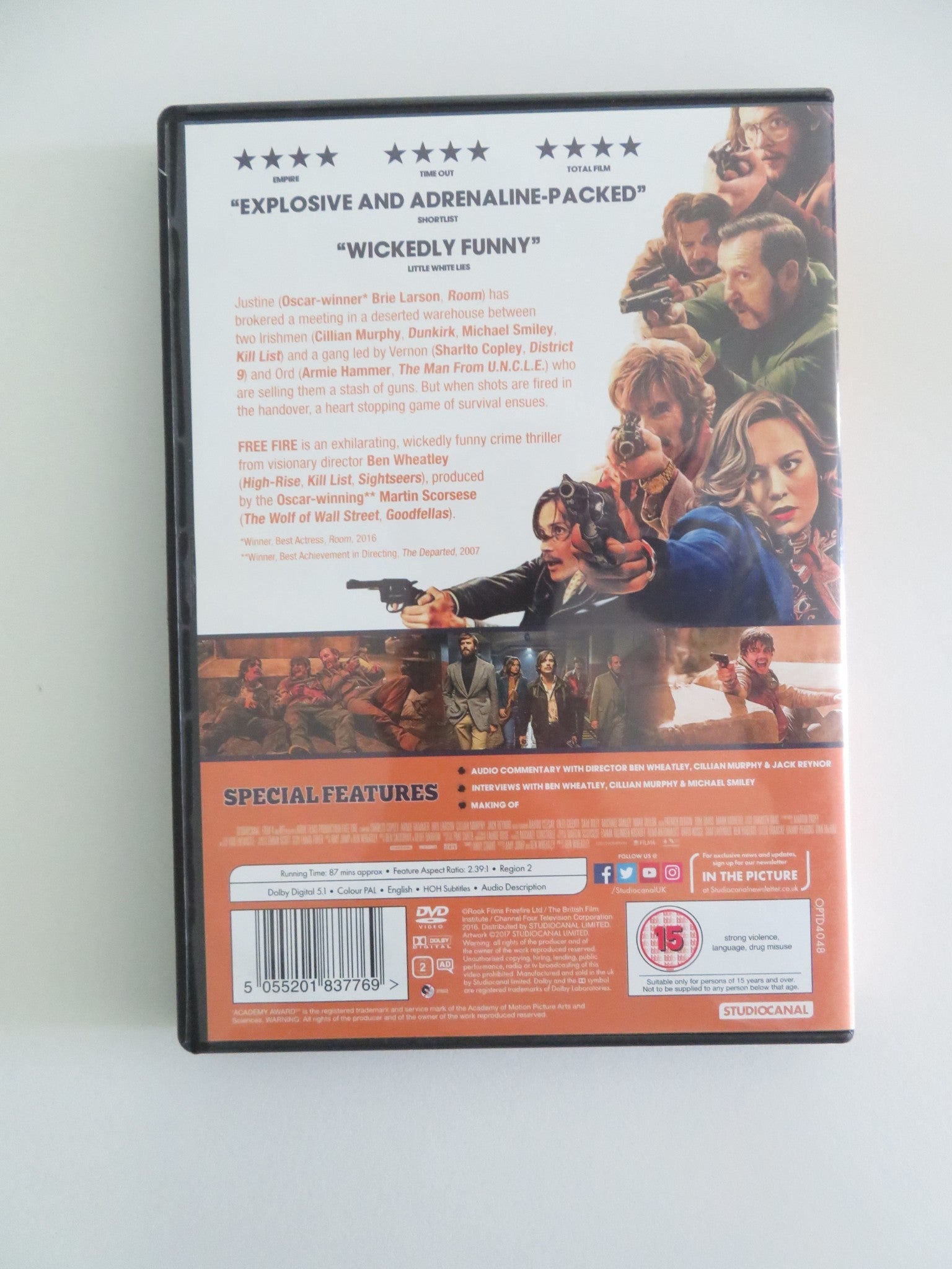 FREE FIRE (DVD) CILLIAN MURPHY ARMIE HAMMER 2016 REGION 2 Movie posters