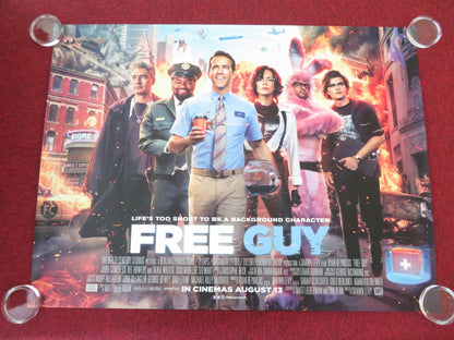 Free Guy UK Quad Rolled Poster Ryan Reynolds Jodie Comer 2021 Movie posters