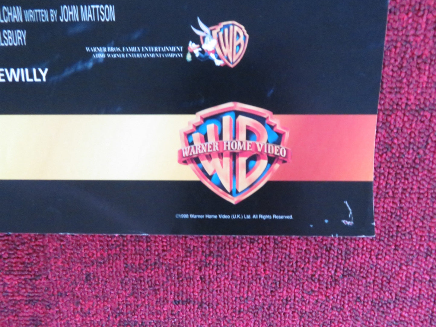 FREE WILLY 3: THE RESCUE VHS VIDEO POSTER JASON JAMES RITCHER ANNIE CORLEY 1997 Rendezvous Cinema Movie posters