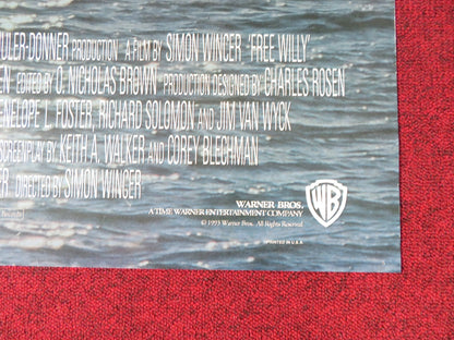 FREE WILLY - B FOLDED US ONE SHEET POSTER JASON JAMES RICHTER 1993 Rendezvous Cinema Movie posters
