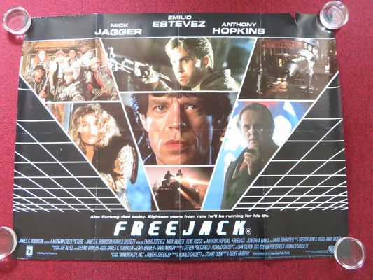 FREEJACK UK QUAD ROLLED POSTER MICK JAGGER EMILIO ESTEVEZ 1992 Rendezvous Cinema Movie posters