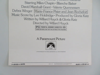 FRENCH POSTCARDS US INSERT POSTER MILES CHAPIN BLANCHE BAKER 1979 Movie posters