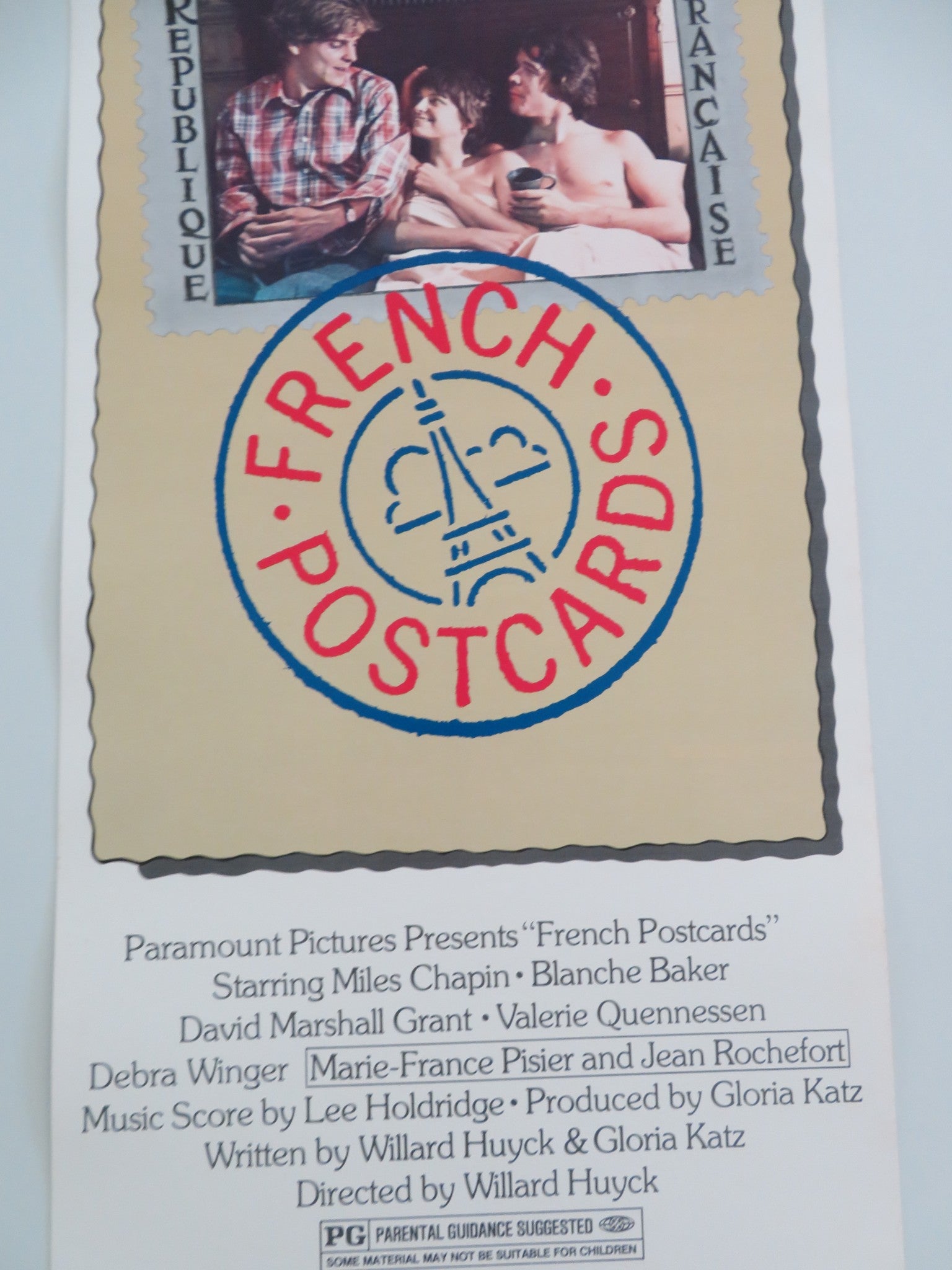 FRENCH POSTCARDS US INSERT POSTER MILES CHAPIN BLANCHE BAKER 1979 Movie posters