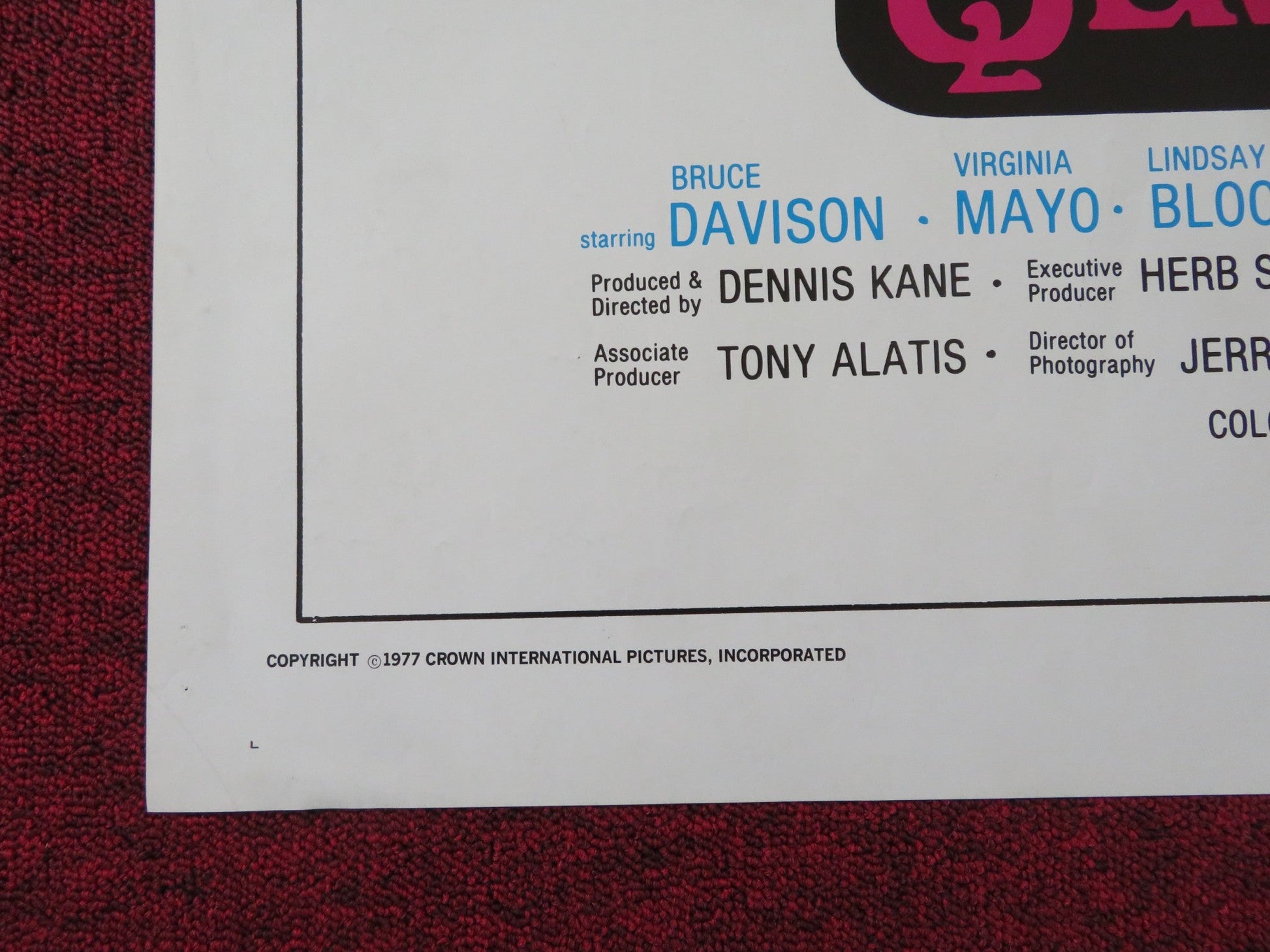 FRENCH QUARTER FOLDED US ONE SHEET POSTER BRUCE DAVISON VIRGINIA MAYO 1977 Rendezvous Cinema Movie posters