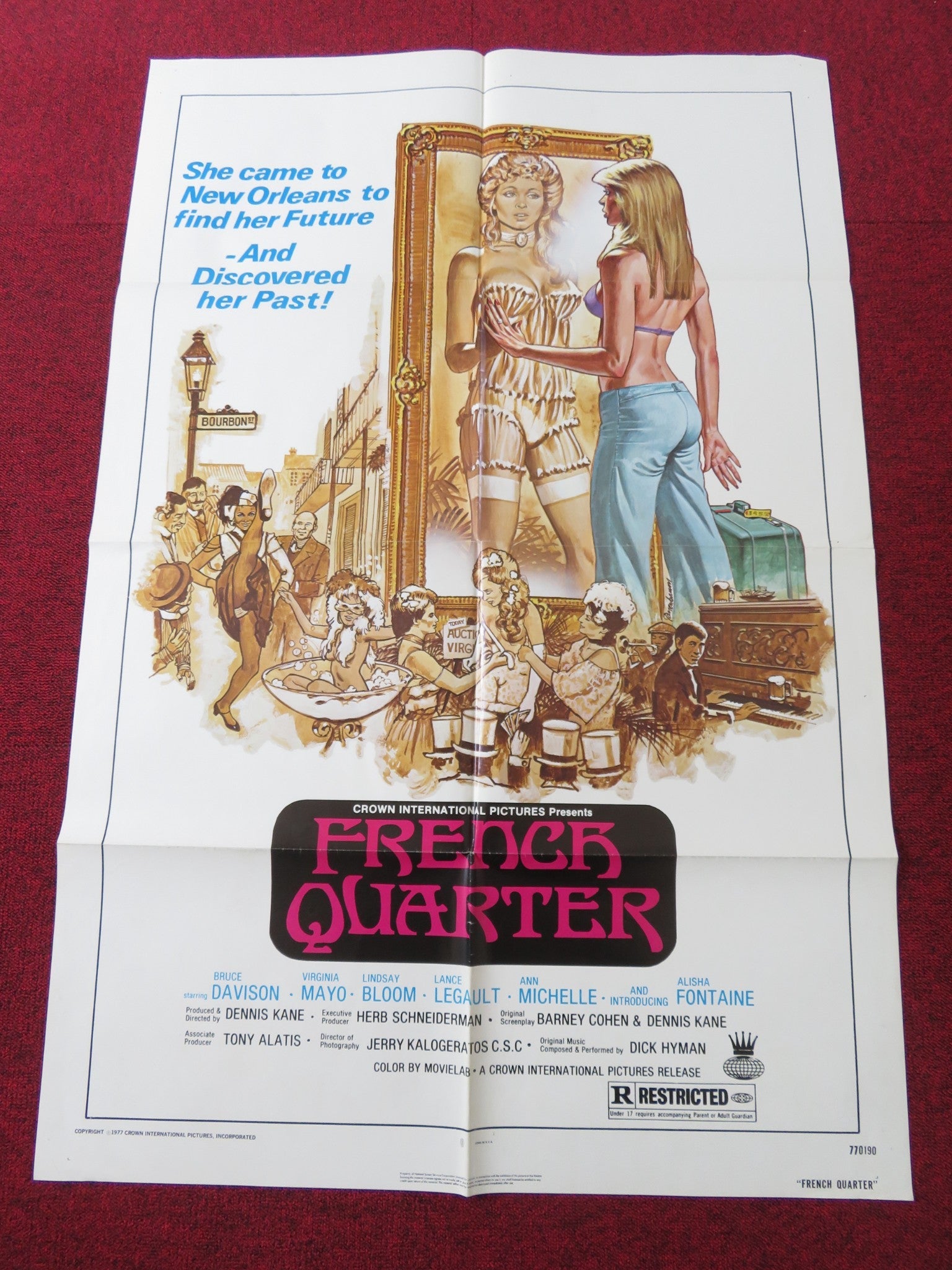 FRENCH QUARTER FOLDED US ONE SHEET POSTER BRUCE DAVISON VIRGINIA MAYO 1977 Rendezvous Cinema Movie posters