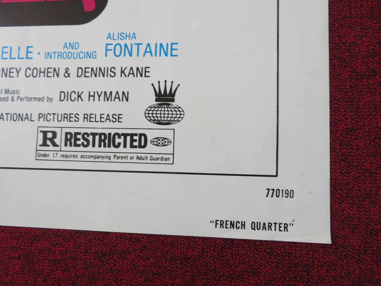 FRENCH QUARTER FOLDED US ONE SHEET POSTER BRUCE DAVISON VIRGINIA MAYO 1977 Rendezvous Cinema Movie posters