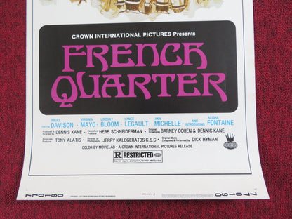 FRENCH QUARTER US INSERT POSTER VIRGINA MAYO BRUCE DAVISON 1977 Rendezvous Cinema Movie posters