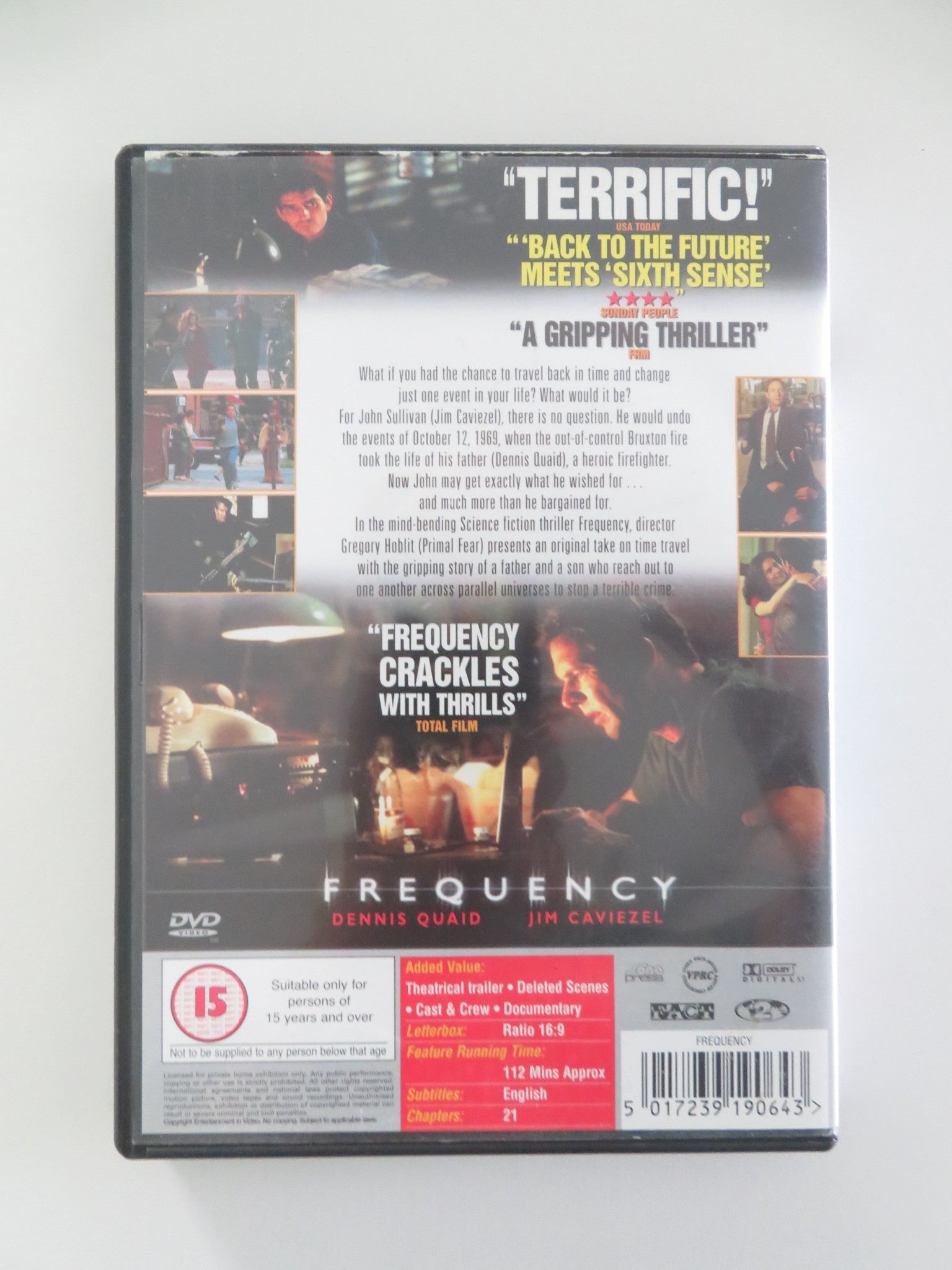FREQUENCY (DVD) DENNIS QUAID JIM CAVIEZEL 2000 REGION 2 Movie posters