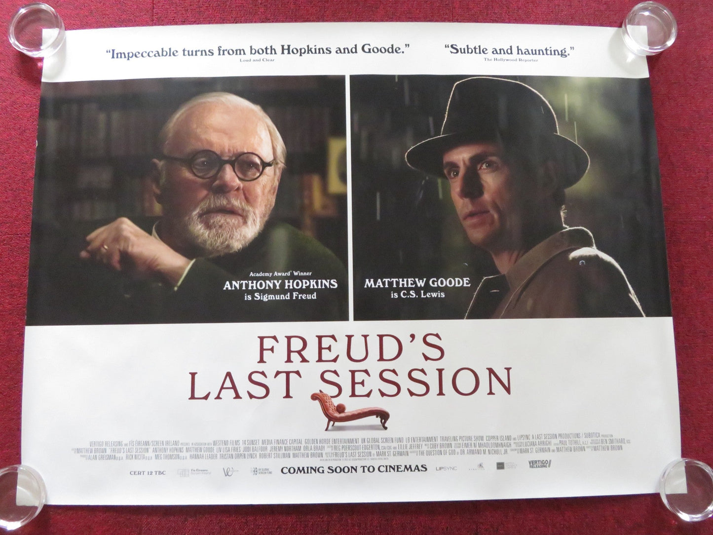 FREUD'S LAST SESSION UK QUAD ROLLED POSTER ANTHONY HOPKINS MATTHEW GOODE 2023 Rendezvous Cinema Movie posters