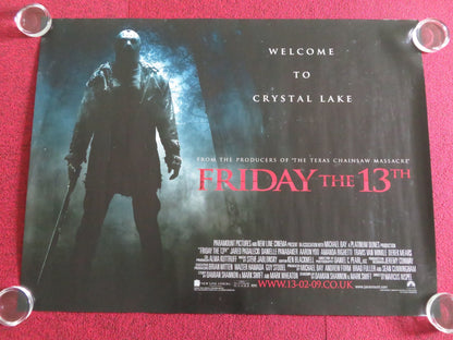 FRIDAY THE 13TH - B UK QUAD ROLLED POSTER JARED PADALECKI D. PANABAKER 2009 Movie posters