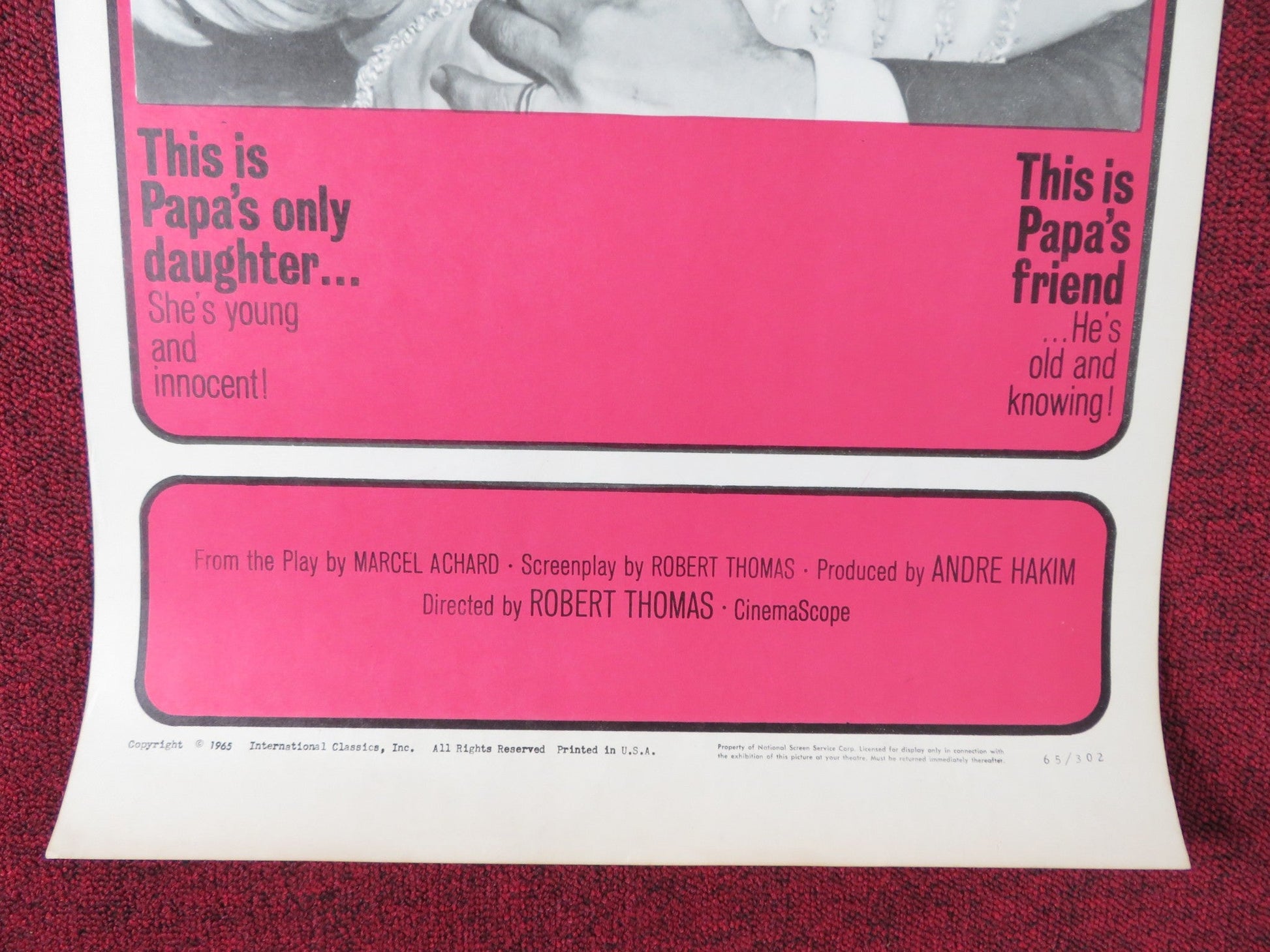 FRIEND OF THE FAMILY US INSERT POSTER JEAN MARAIS DANIELLE DARRIEUX 1965 Rendezvous Cinema Movie posters