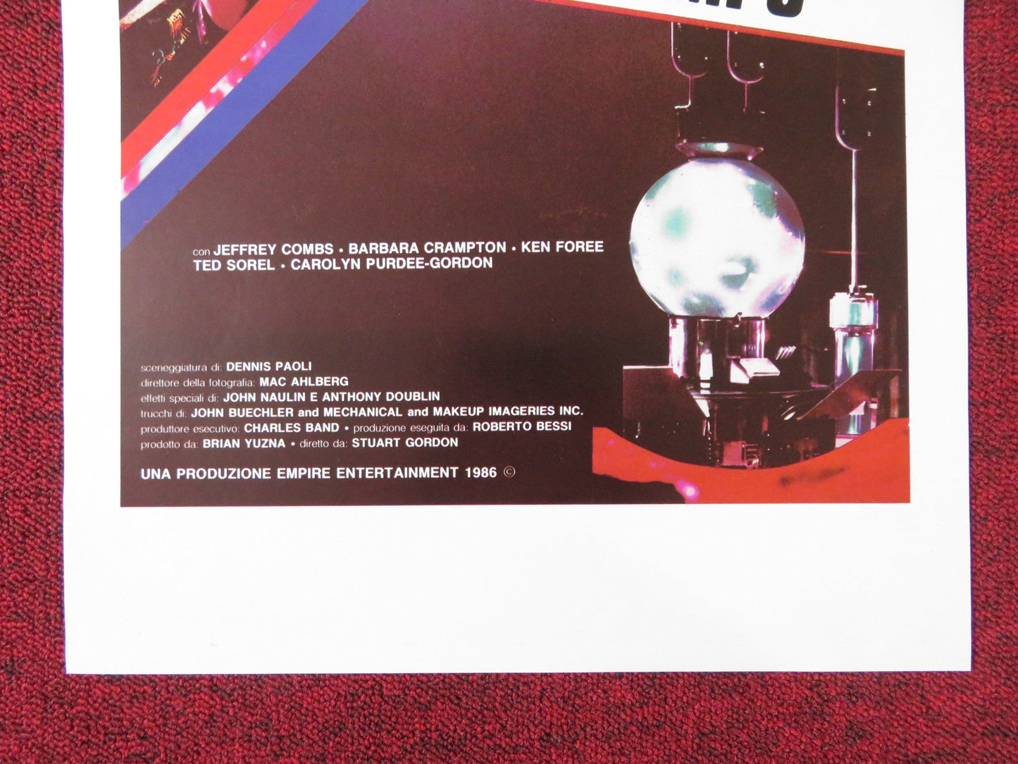 FROM BEYOND ITALIAN LOCANDINA POSTER JEFFREY COMBS BARBARA CRAMPTON 1986 Rendezvous Cinema Movie posters