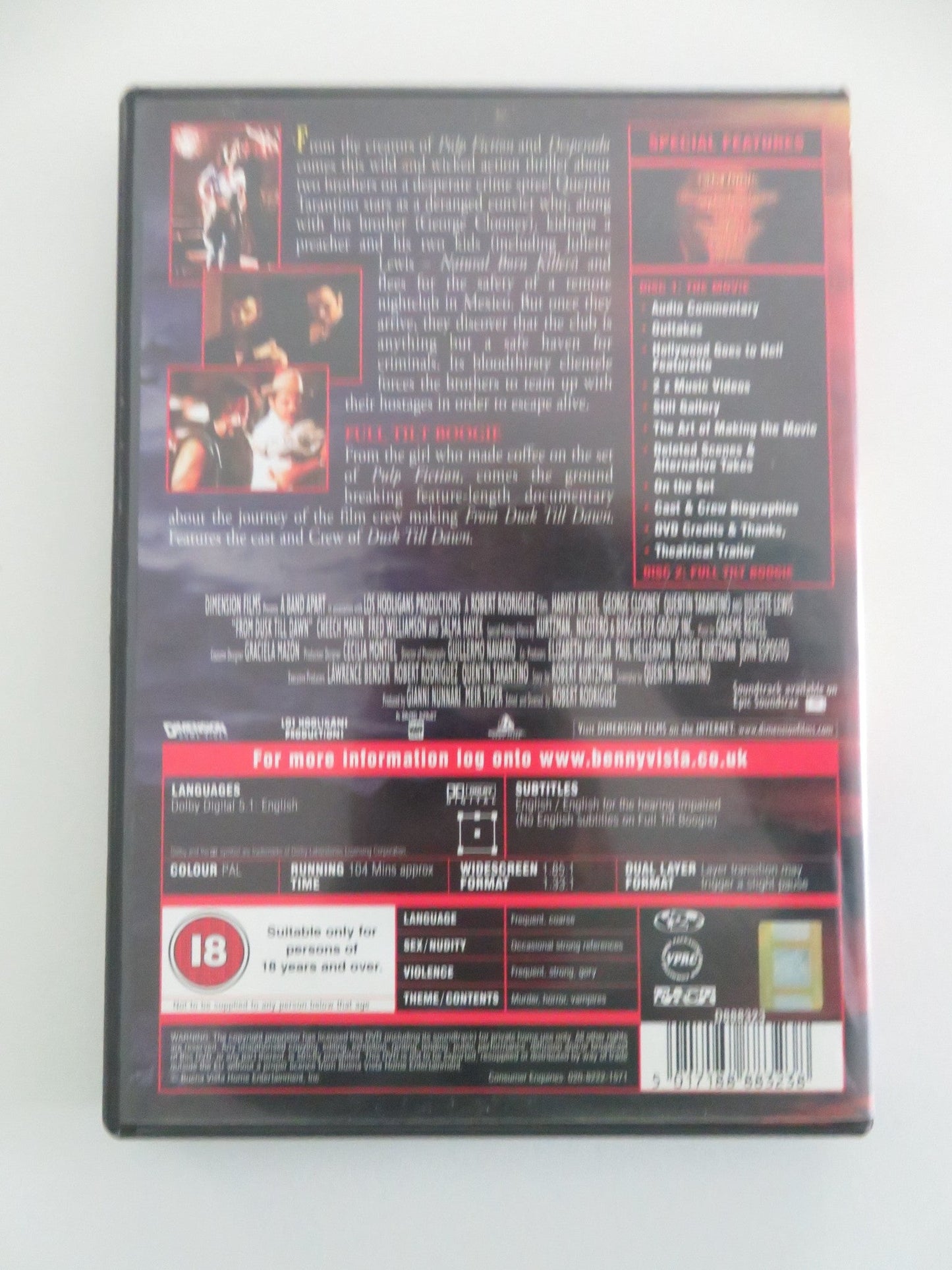 FROM DUSK TILL DAWN - 2 DISC COLLECTOR'S EDITION (DVD) G. CLOONEY 1996 REGION 2 Movie posters