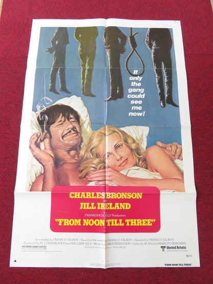 FROM NOON TILL THREE FOLDED US ONE SHEET POSTER CHARLES BRONSON J. IRELAND 1976 Rendezvous Cinema Movie posters