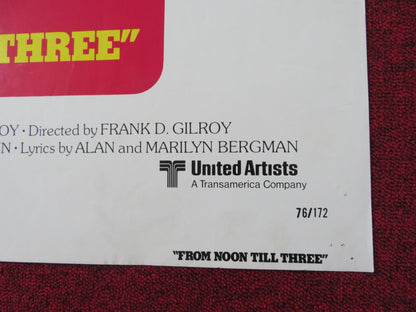 FROM NOON TILL THREE FOLDED US ONE SHEET POSTER CHARLES BRONSON J. IRELAND 1976 Rendezvous Cinema Movie posters