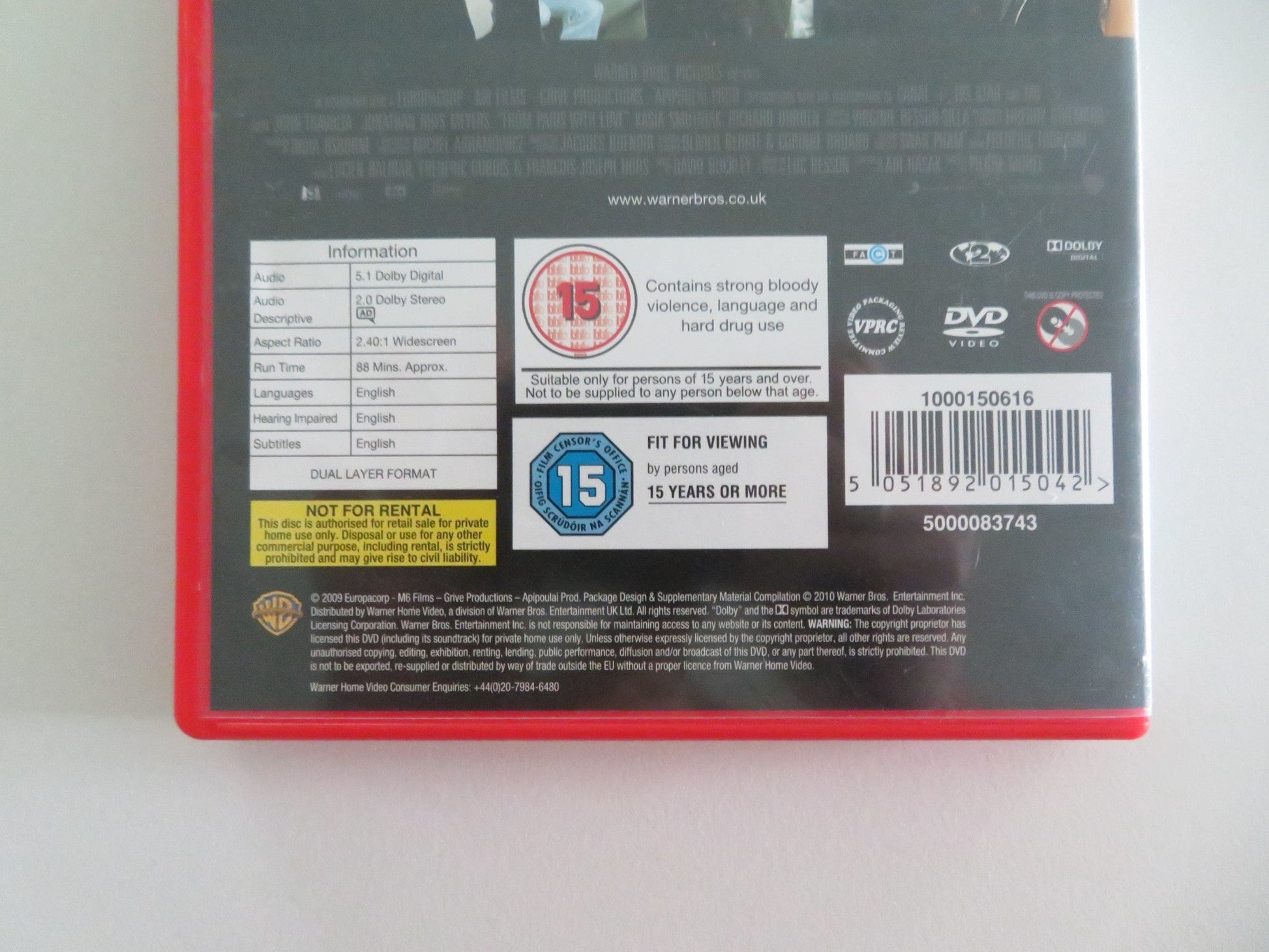 FROM PARIS WITH LOVE (DVD) JOHN TRAVOLTA JONATHAN MEYERS 2010 REGION 2 Movie posters