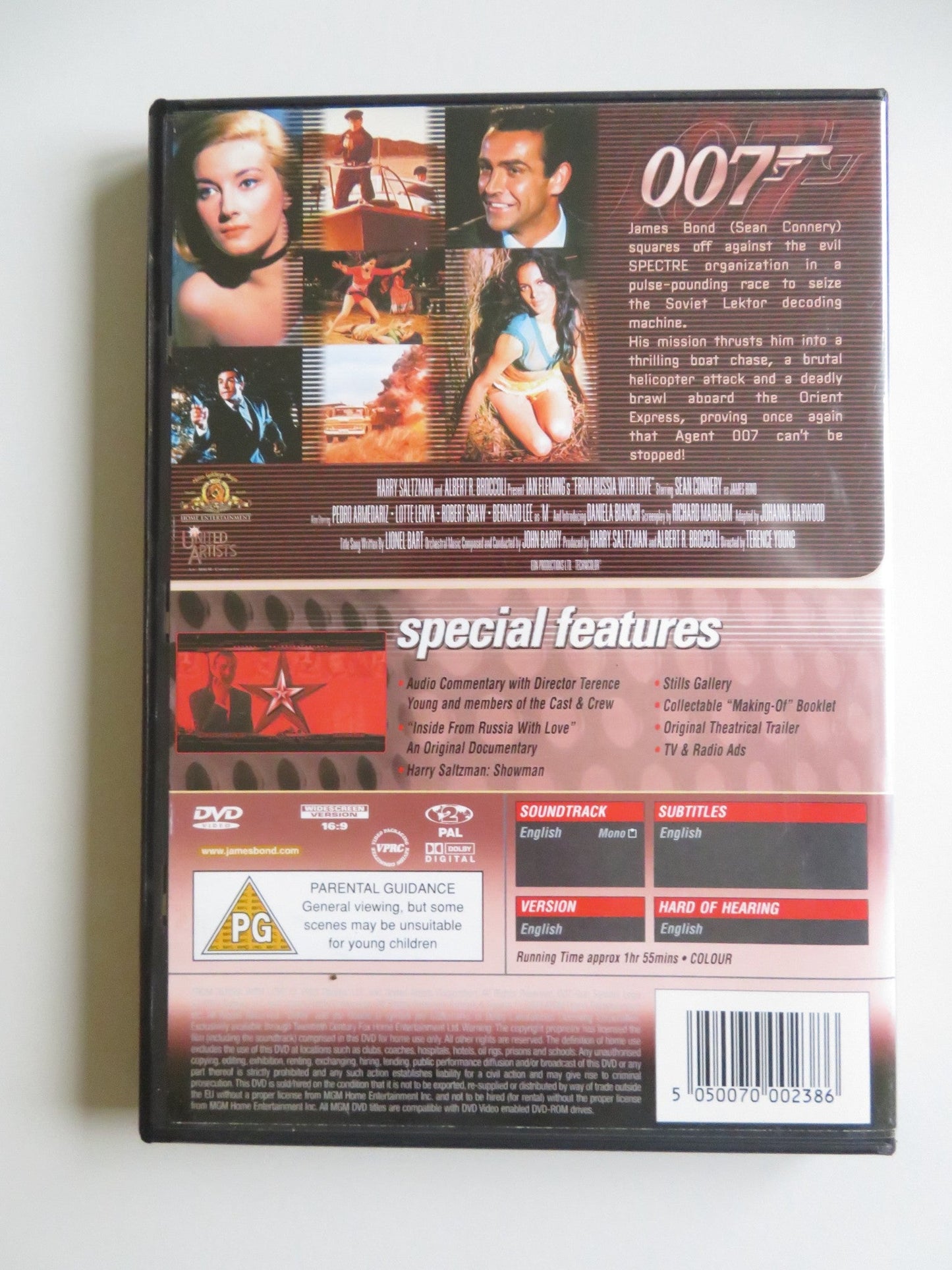 FROM RUSSIA WITH LOVE (DVD) 007 JAMES BOND SEAN CONNERY R. SHAW 1963 REGION 2 Movie posters