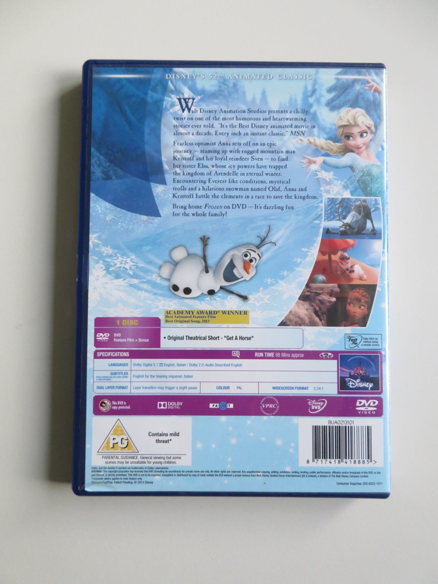FROZEN (DVD) DISNEY KRISTEN BELL IDINA MENZEL 2013 REGION 2 - Rendezvous Cinema