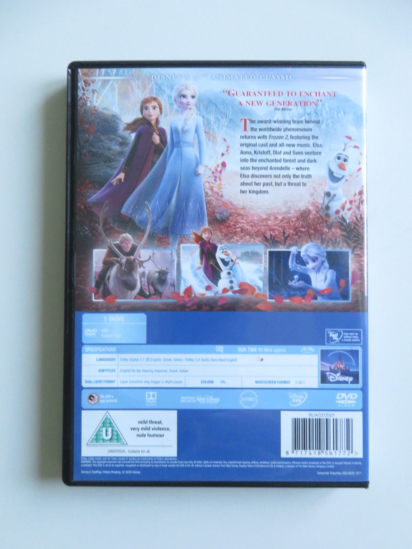 FROZEN II (DVD) DISNEY KRISTEN BELL IDINA MENZEL 2019 REGION 0 - Rendezvous Cinema