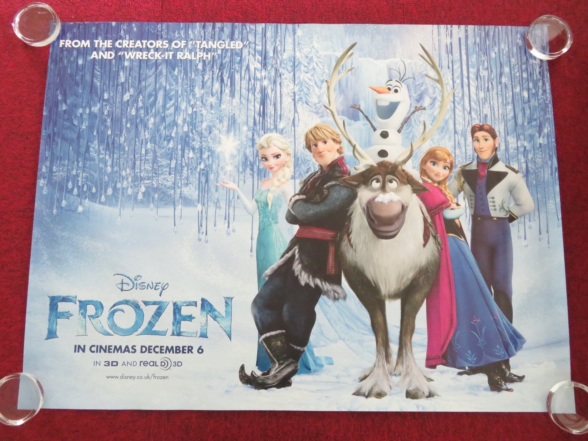 FROZEN UK QUAD ROLLED POSTER KRISTEN BELL IDINA MENZEL 2013 Movie posters
