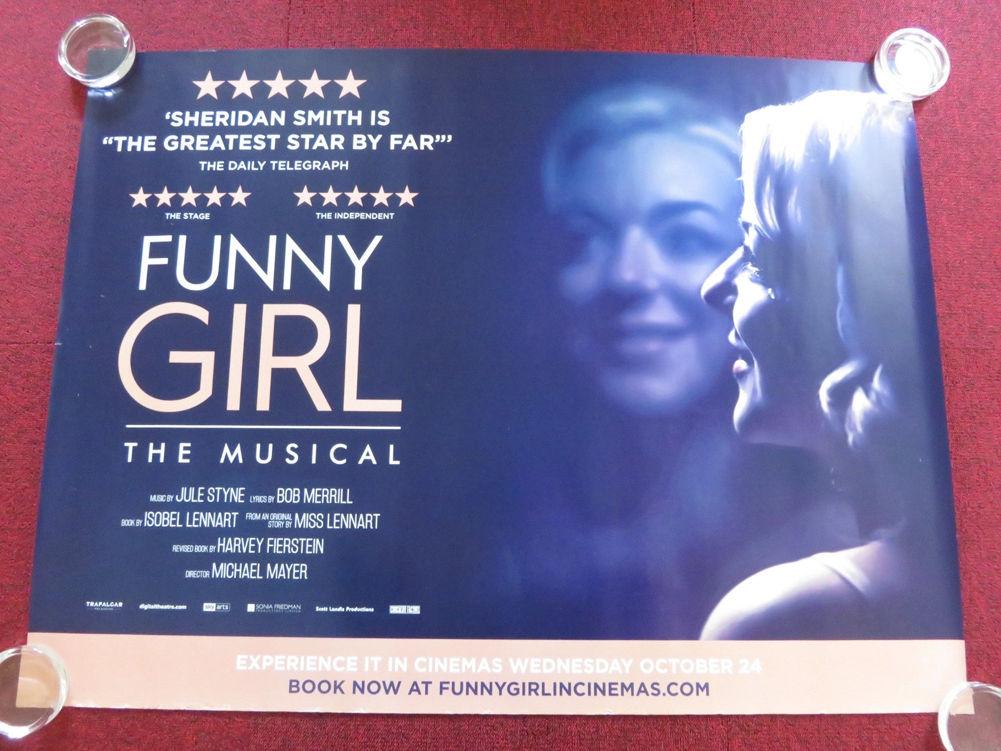 FUNNY GIRL UK QUAD ROLLED POSTER SHERIDAN SMITH DARIUS CAMPBELL 2018 Rendezvous Cinema Movie posters