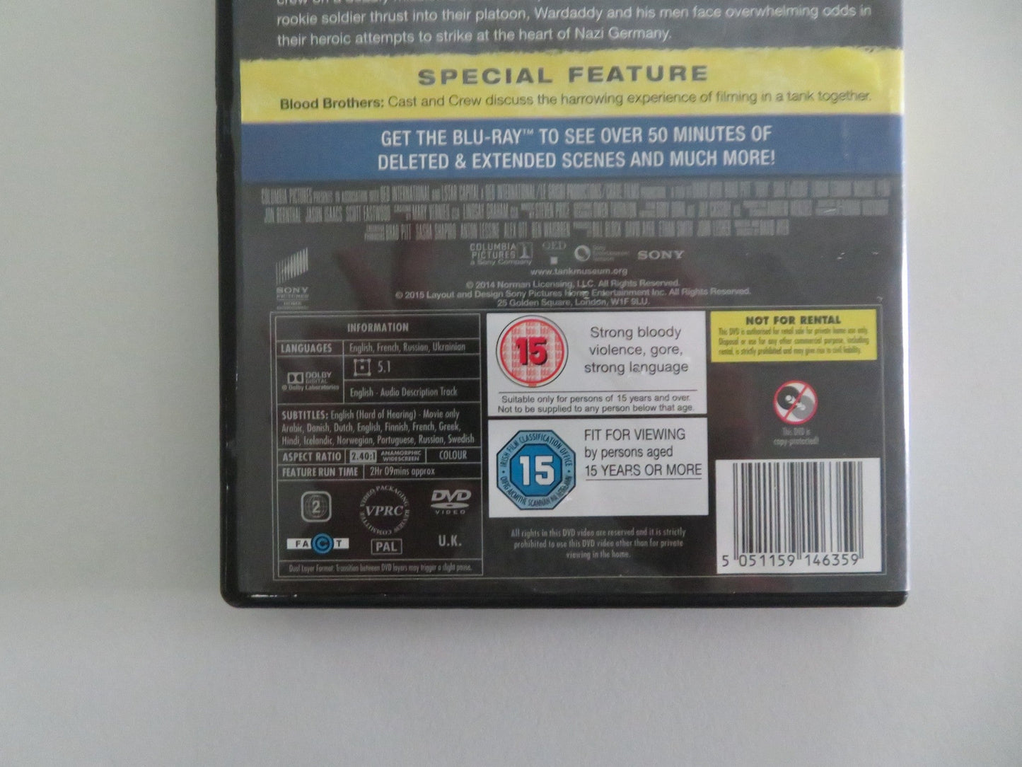 FURY (DVD) BRAD PITT SHIA LABEOUF 2014 REGION 2 Movie posters