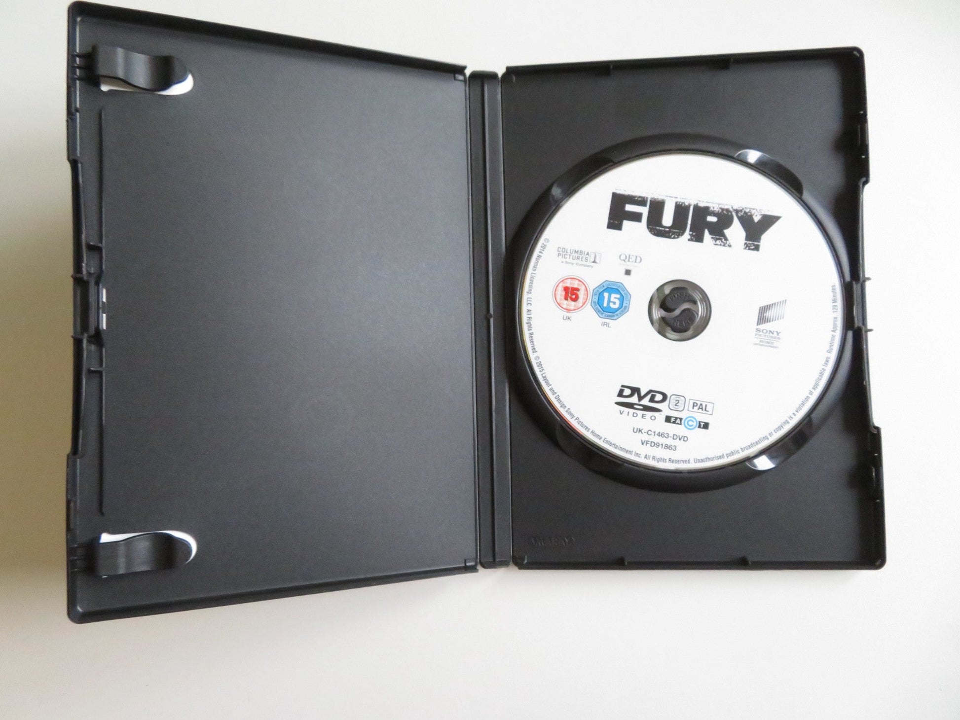 FURY (DVD) BRAD PITT SHIA LABEOUF 2014 REGION 2 Movie posters